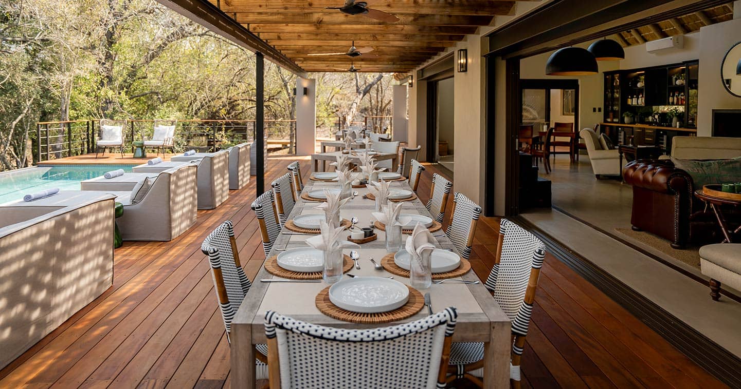 Dining area at Simbambili Lodge